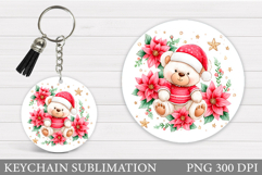 Christmas Bear Keychain. Cute Winter Bear Keychain Product Image 1
