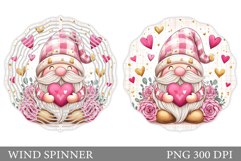 Valentines Gnome Wind Spinner. Valentines Wind Spinner Product Image 1