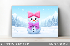 Christmas Cutting Board. Snowman Cutting Board Sublimation Product Image 1