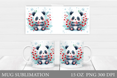 Christmas Panda Mug Design. Christmas Mug Sublimation Product Image 1