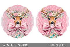 Christmas Deer Wind Spinner. Christmas Wind Spinner Design Product Image 1
