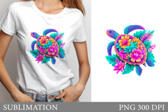 Sea Turtle T-Shirt Design. Turtle Sublimation Product Image 1