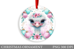 Ostrich Christmas Ornament. Christmas Ostrich Sublimation Product Image 1