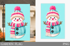Cute Snowman Garden Flag. Christmas Garden Flag Design Product Image 1