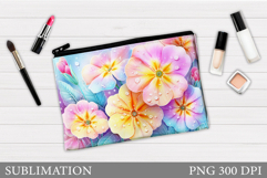 Flowers Makeup Bag Design. Floral Makeup Pouch Sublimation Product Image 1
