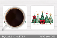 Christmas Tree Coaster Design. Christmas Coaster Sublimation Product Image 1