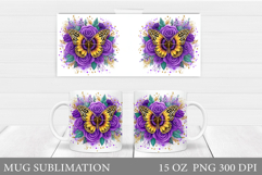 Butterfly Mug Wrap Design. Butterfly Mug Sublimation Product Image 1