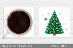Christmas Tree Coaster Sublimation. Christmas Coaster Design Product Image 1