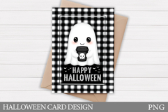 Cute Halloween Card Design. Halloween Ghost Card Printable Product Image 1