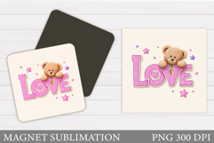 Love Magnet Sublimation. Valentines Magnet Design Product Image 1