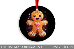 Gingerbread Christmas Ornament. Cute Raccoon Sublimation Product Image 1