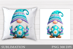 Easter Gnome Pillow Design. Easter Gnome Sublimation Product Image 1