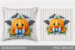 Cute Pumpkin Pillow Design. Cute Halloween Sublimation Product Image 1