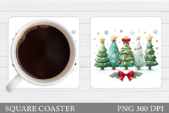 Christmas Tree Coaster Design. Christmas Coaster Sublimation Product Image 1
