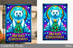 Polar Bear Garden Flag. Christmas Garden Flag Design Product Image 1