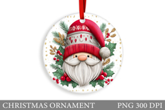 Gnome Christmas Ornament. Christmas Ornament Sublimation Product Image 1