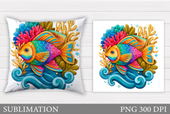 Fish Pillow Sublimation. Fish Sublimation Product Image 1