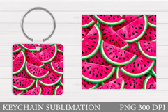 Watermelon Keychain Design. Summer Keychain Sublimation Product Image 1