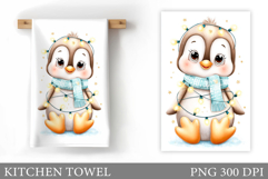 Christmas Penguin Kitchen Towel. Christmas Kitchen Towel Product Image 1