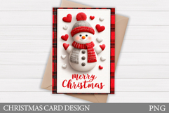 Snowman Card Printable. Christmas Card Design Product Image 1