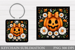 Halloween Pumpkin Keychain. Halloween Ghost Keychain Design Product Image 1