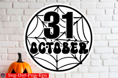 31 October Round Sign SVG Halloween SVG Design Product Image 1