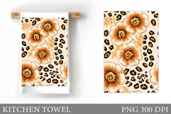 Floral Kitchen Towel Design. Flowers Kitchen Towel Product Image 1