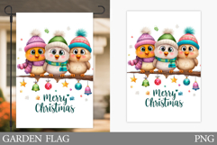 Christmas Birds Garden Flag. Christmas Garden Flag Design Product Image 1