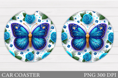 Butterfly Car Coaster. Summer Car Coaster Design Product Image 1