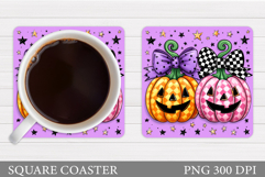Halloween Pumpkin Coaster. Halloween Coaster Design Product Image 1