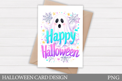 Halloween Card Printable. Halloween Ghost Card Design Product Image 1