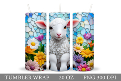 Lamb Spring Tumbler Design. Cute Lamb Tumbler Sublimation Product Image 1