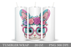 Cute Bunny Tumbler Design. Bunny Sublimation Product Image 1