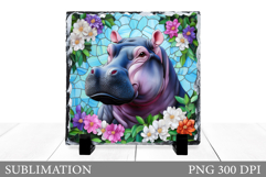 Cute Hippopotamus Sublimation. Hippopotamus Slate Design Product Image 1