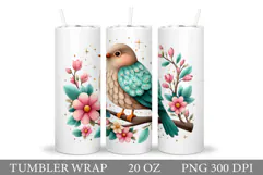 Cute Bird Tumbler Design. Cute Bird Sublimation Product Image 1