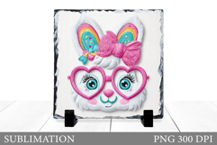 Cute Bunny Sublimation. Cute Bunny Slate Design Product Image 1