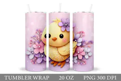 Cute Chick Tumbler Design. Spring Tumbler Sublimation Product Image 1