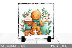 Cute Gingerbread Sublimation. Gingerbread Slate Design Product Image 1