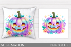 Pumpkin Pillow Design. Halloween Pillow Sublimation Product Image 1