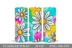 Daisy Flowers Tumbler Design. Flowers Tumbler Sublimation Product Image 1