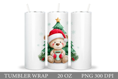 Christmas Bear Tumbler Design. Bear Tumbler Sublimation Product Image 1