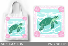 Sea Turtle Tote Bag Sublimation. Turtle Sublimation Product Image 1