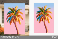 Palm Tree Garden Flag Design. Summer Garden Flag Sublimation Product Image 1