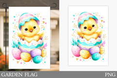 Easter Chick Garden Flag. Easter Garden Flag Sublimation Product Image 1