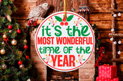 Christmas Round sign Svg Design Round Sign SVG quotes Product Image 1