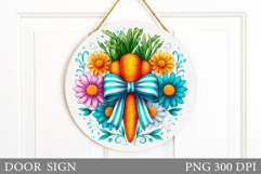 Carrot Door Sign Design. Floral Door Sign Sublimation Product Image 1