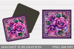 Roses Magnet Sublimation. Flowers Magnet Design Product Image 1