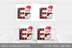 Christmas Letter E Sublimation. Christmas Mug Design Product Image 1