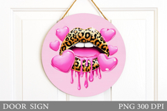 Lips Door Sign Design. Valentines Door Sign Sublimation Product Image 1