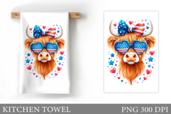Patriotic Cow Kitchen Towel. Patriotic Kitchen Towel Design Product Image 1